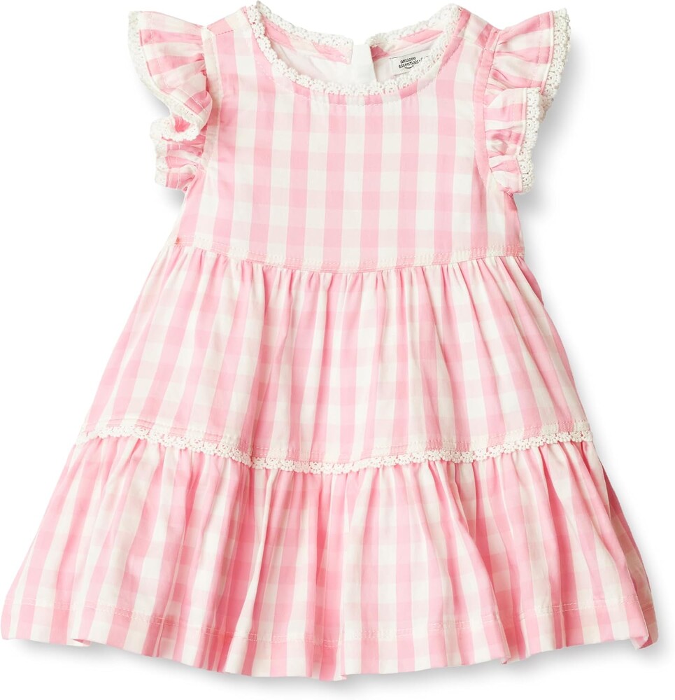 Amazon Essentials x Sofia Grainge Toddlers and Baby Girls' Woven Cotton Sateen Fit & Flare Casual Dress