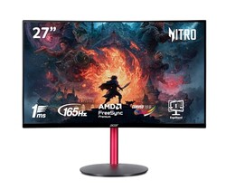 acer Nitro 27" Full HD 1920 x 1080 1500R Curve PC Gaming Monitor | AMD FreeSync Premium | 165Hz Refresh | 1ms (VRB) | ZeroFrame Design | 1 x Display Port 1.4 & 2 x HDMI 2.0 Ports ED270R Mbmiiphx