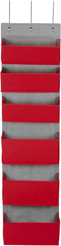 Household Essentials 2169-1 Over-the- Over-the-Door Organizer, Red