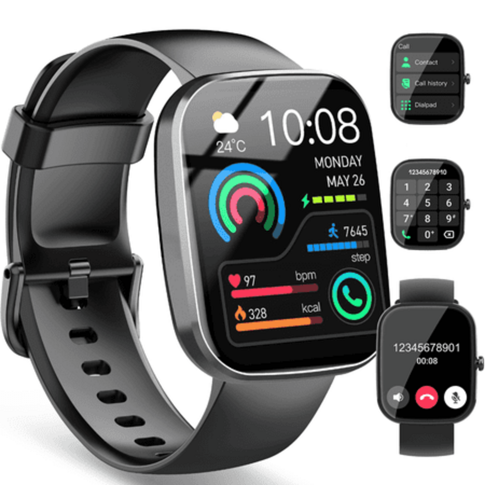Smart Watch for Men Women, 2026 New 1.91" HD Smartwatch Fits for Android iPhone, Fitness Tracker with Bluetooth Answer/Make Calls/120+Sports Modes/IP68 Waterproof/Sleep/Pedometer, perfect gift Black