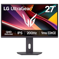 LG 27G610A-B 27-inch Ultragear QHD (2560 x 1440) IPS Gaming Monitor, 200Hz, 1ms, AMD FreeSync Premium, VESA DisplayHDR 400, HDMI, DisplayPort, Tilt/Height/Swivel/Pivot Stand, Black