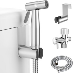 Handheld Bidet Sprayer for Toilet-Adjustable Water Pressure Jet Spray with Bidet Hose for Feminine Wash, Stainless Steel Muslim Shower Toilet Bidet Cloth Diaper Sprayer Set, Used for RV Toilets