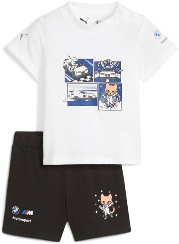 PUMA Infant Boys Bmw M Motorsport Essentials Graphic Crew Neck Short Sleeve & Shorts Casual Tops Casual
