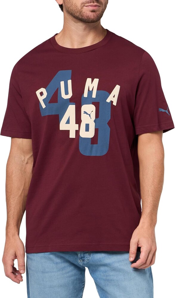 PUMA Mens Village Wear Graphic Crew Neck Short Sleeve Casual Tops Casual