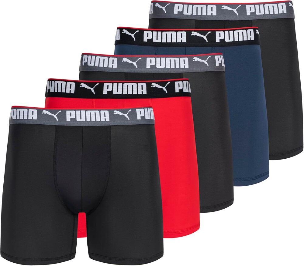 PUMA Men's 5 Pack Performance Boxer Briefs