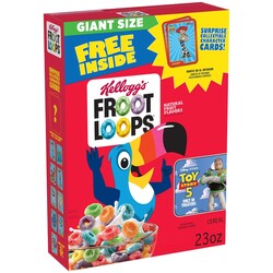 Kellogg's Froot Loops Breakfast Cereal, Good Source of Fiber, 15g Whole Grains, Giant Size, 23 oz