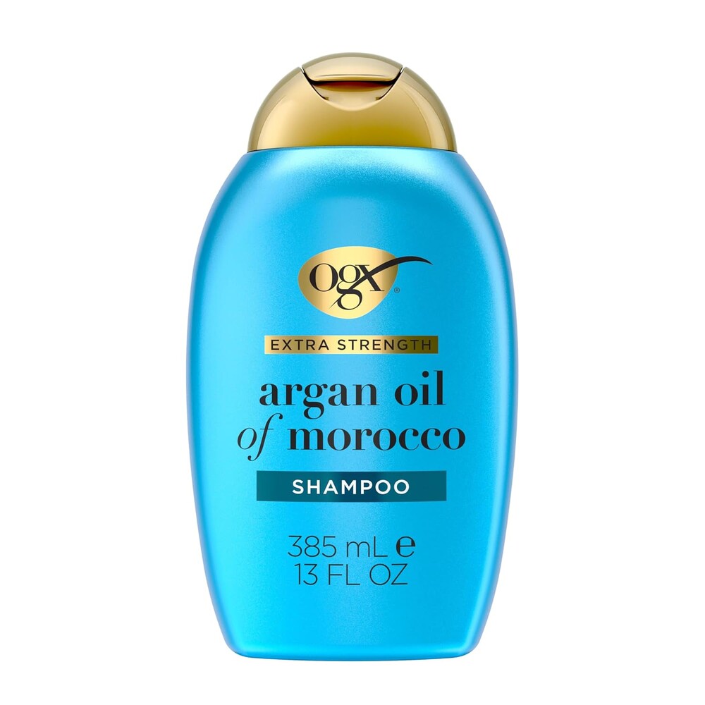 OGX Extra Strength Hydrate & Repair + Argan Oil of Morocco Shampoo for Dry, Damaged Hair, Cold-Pressed Argan Oil to Moisturize & Smooth, Paraben-Free, Sulfate-Free Surfactants, 13 Fl Oz