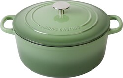 EDGING CASTING Enameled Cast Iron Dutch Oven Pot With Lid, 5.5 Quart, for Bread Baking, Cooking, Pistachio Green