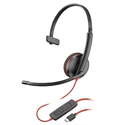 Poly Blackwire 3210 Wired Headset, Noise-Canceling Mic, Single-Ear Design, Connect to PC/Mac via USB-C or USB-A, Works with Teams & Zoom, Amazon Exclusive (9P7X7AA)