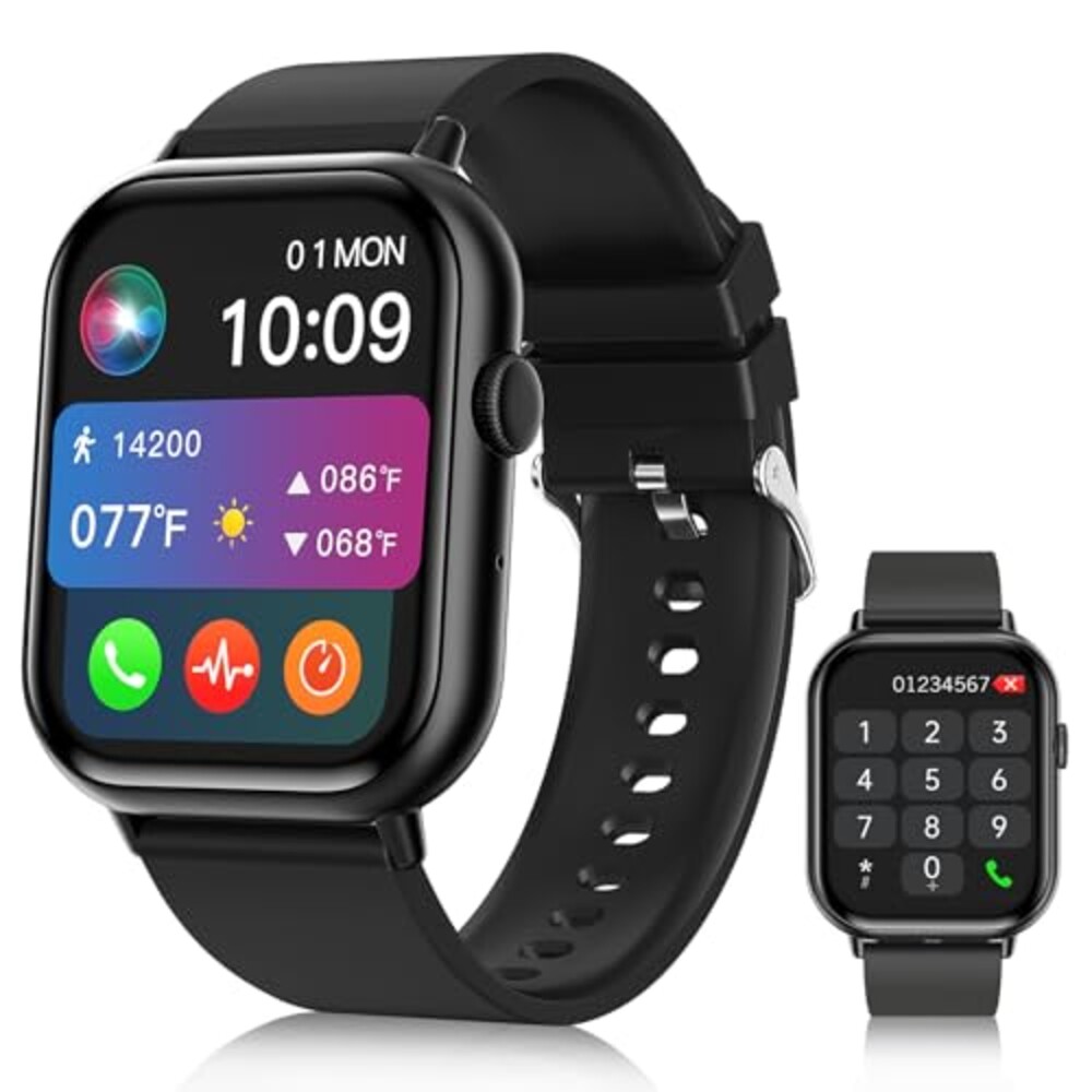Smart Watches for Men Women (Answer/Make Call), 2.01" HD Screen Fitness Tracker Watch with Blood Pressure/Heart Rate/Sleep Monitor, Smart Watch for Android iOS Phones, IP67 Waterproof Sport Watch