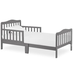 Dream On Me Classic Design Toddler Bed, Safety Rails, GREENGUARD Gold, Steel Grey