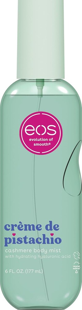 eos Cashmere Body Mist, Crème de Pistachio, body spray for women, hair mist, moisturizing, hyaluronic acid, glycerin, vegan, cruelty-free, 6 fl oz