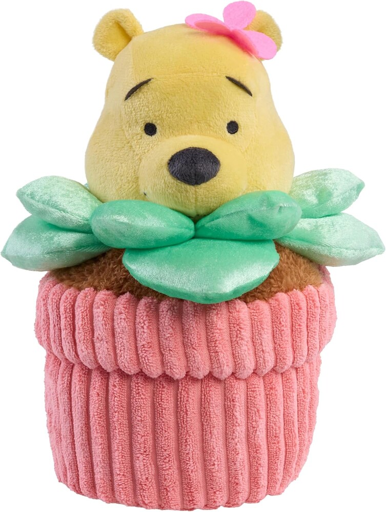 Disney Winnie the Pooh Hello Spring Potted Plant, 10.5-inc Stuffed Toy, Cute for Spring or Easter Baskets for 2+ Years and Older