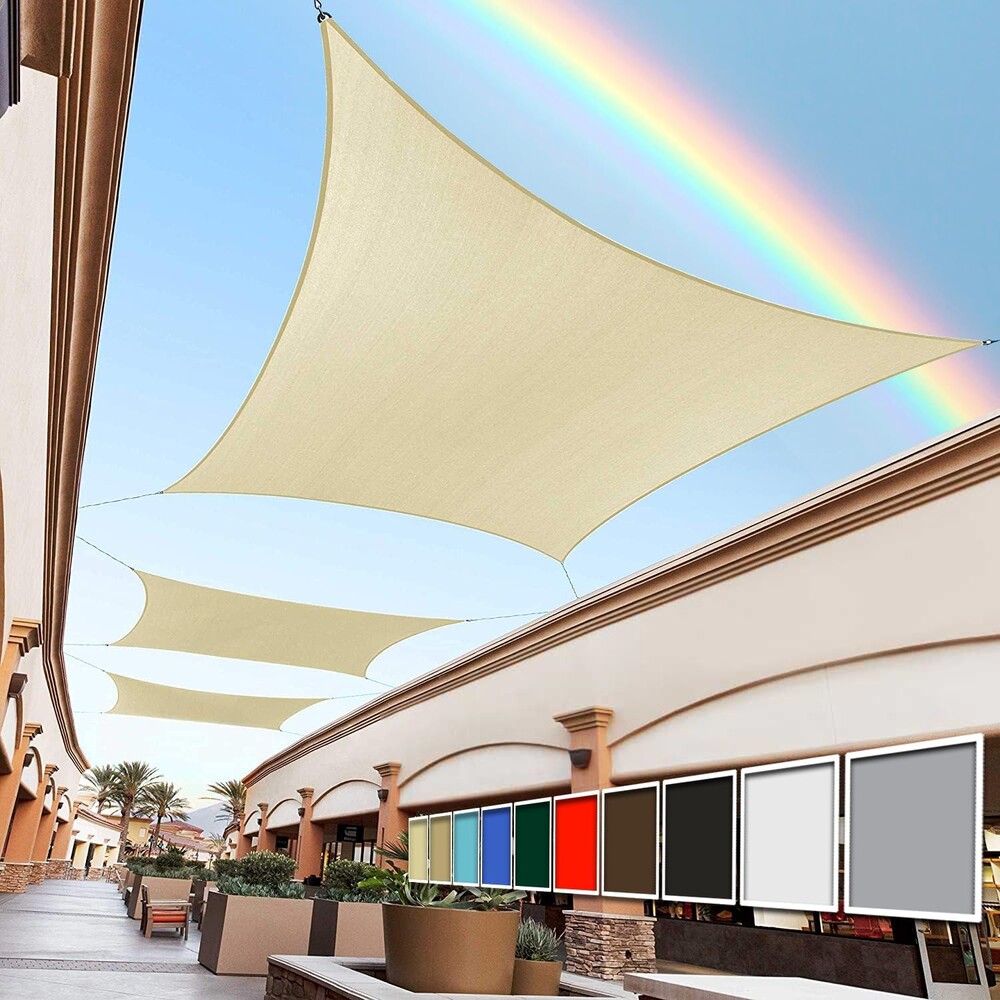 Royal Shade 10' x 13' Beige Rectangle Sun Shade Sail RS-SLR, UPF50+ 95% UV Blockage, 200GSM Commercial Standard Heavy Duty, Water & Air Permeable Canopy Mesh Fabric for Patio (We Make Custom Sizes)