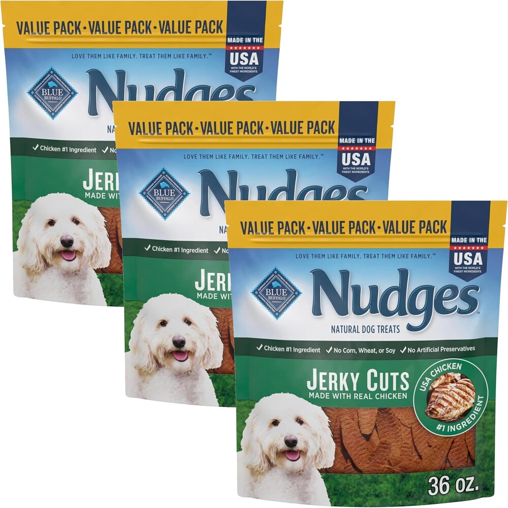Blue Buffalo Nudges Jerky Cuts Natural Dog Treats Chicken (Pack of 3)