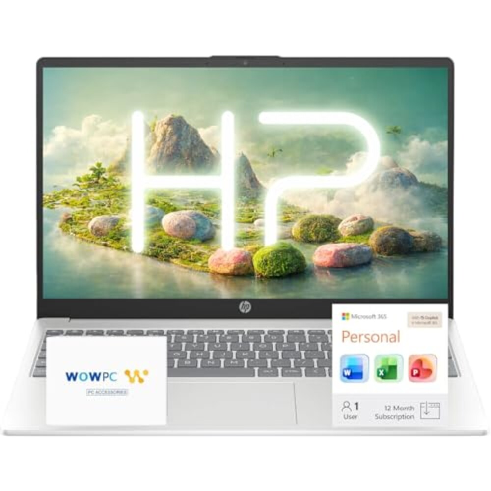 HP 15.6" Business Laptop Computer with Microsoft 365 • 2026 Edition • Copilot AI • Intel 4-Core N100 CPU • 1.1TB Storage (1TB OneDrive + 128GB UFS) • 8GB RAM • Windows 11 • w/o Mouse