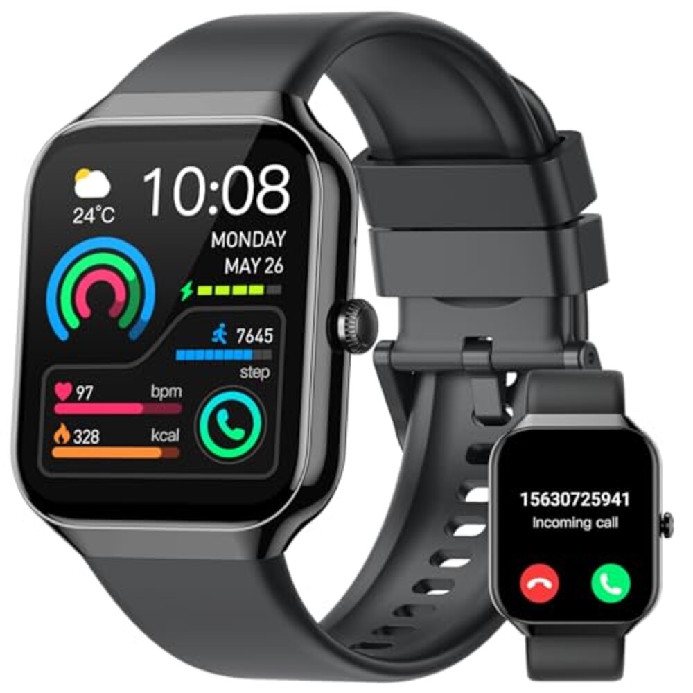 Smart Watch, 1.96" HD Smartwatch for Men Women (Answer/Make Call), 2025 Fitness Activity with Heart Rate/Sleep Monitor/Pedometer, IP68 Waterproof, 113+ Sport Modes Running Watch for Android iOS