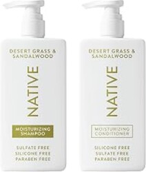 Native Desert Grass & Sandalwood Shampoo and Conditioner Contain Naturally Derived Ingredients | All Hair Types, Color & Treated, Fine to Dry Damaged, Sulfate & Dye Free - 2-Pack