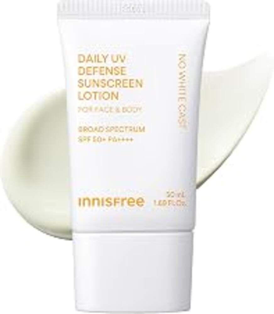 innisfree Daily UV Defense SPF 50+ PA++++ Korean Face & Body Sunscreen, Broad Spectrum, Invisible Finish, No White Cast, Lightweight, Hydrating