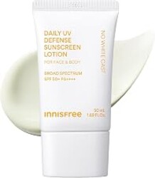 innisfree Daily UV Defense SPF 50+ PA++++ Korean Face & Body Sunscreen, Broad Spectrum, Invisible Finish, No White Cast, Lightweight, Hydrating