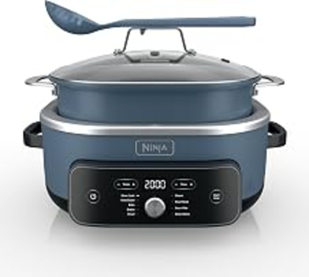 Ninja MC2001 PossibleCooker PRO Plus, 8.5-QT Multicooker, 9 Functions, Slow Cook, Sear, Sauté, Proof, Pasta/Rice, Replace 16 Kitchen Tools, Oven-Safe Ceramic Pot, 1400-Watt, Blue (2026 Release)