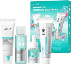 Anua Salmon DNA PDRN Glow Essential Starter Kit, Hyaluronic Acid Skincare Set, Glass Skin Routine with Firming & Hydrating Cleanser, Toner, Serum & Cream, Mini Travel Essentials, Korean Skincare Gift