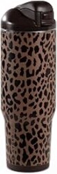 HydroJug Ease2o Water Bottle with Straw & Chug Lid, Stainless Steel, Vented Cap to Help Reduce Pressure, Water-Level Window, Cup Holder Friendly, Non-Slip Base – 32oz, Brown Leopard