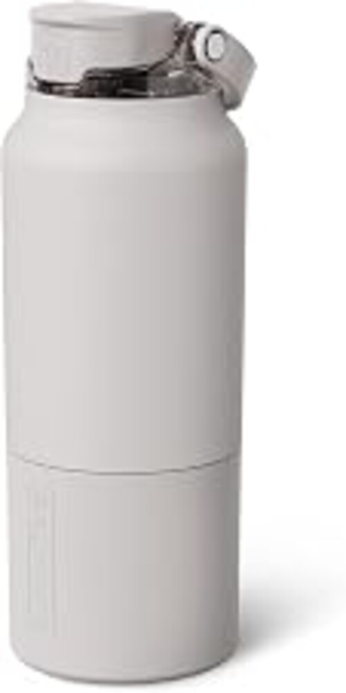 BrüMate Rise 35oz Water Bottle With 100% Leakproof Covered Silicone Straw | Insulated Stainless Steel Water Bottle With Removable Straw | Fast Flow | Soft Sip Silicone Spout | BPA-Free (Dune)