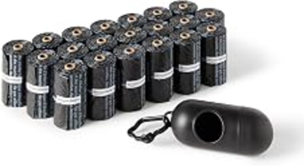 Amazon Basics Dog Poop Leak Proof Bags with Dispenser and Leash Clip, Unscented, 13" x 9" Large Size, 300 Count