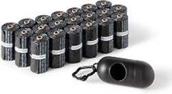 Amazon Basics Dog Poop Leak Proof Bags with Dispenser and Leash Clip, Unscented, 13" x 9" Large Size, 300 Count