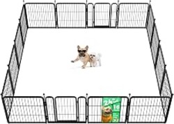 FXW Rollick Unleashed Dog Playpen for Indoor, Yard, RV Camping, 24 inch 16 Panels for Small and Puppy Dogs, Black│Patented
