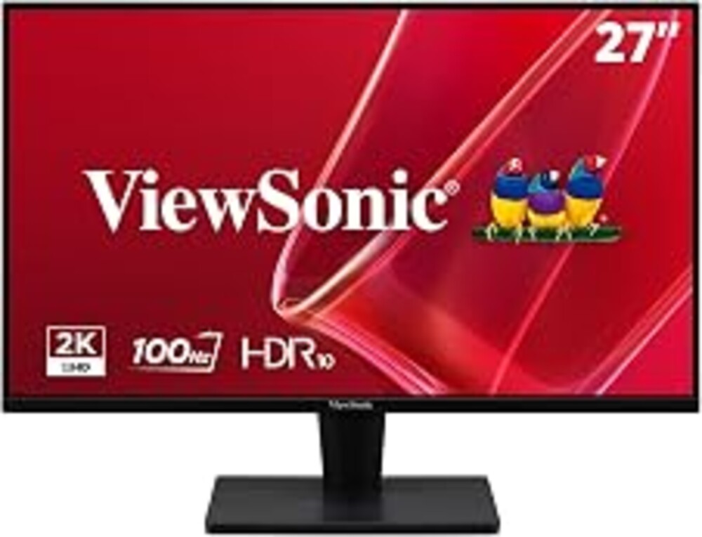 ViewSonic VS2725-2K 27 Inch 1440p Monitor, 100Hz Refresh Rate for Smooth Home and Office Viewing, Eye Care Technology, HDMI, and DisplayPort Inputs