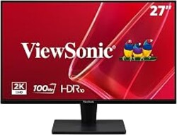 ViewSonic VS2725-2K 27 Inch 1440p Monitor, 100Hz Refresh Rate for Smooth Home and Office Viewing, Eye Care Technology, HDMI, and DisplayPort Inputs
