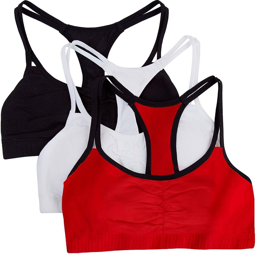 Fruit of the Loom Women's Spaghetti Strap Cotton Sports Bra - All-Day Comfort & Easy Movement