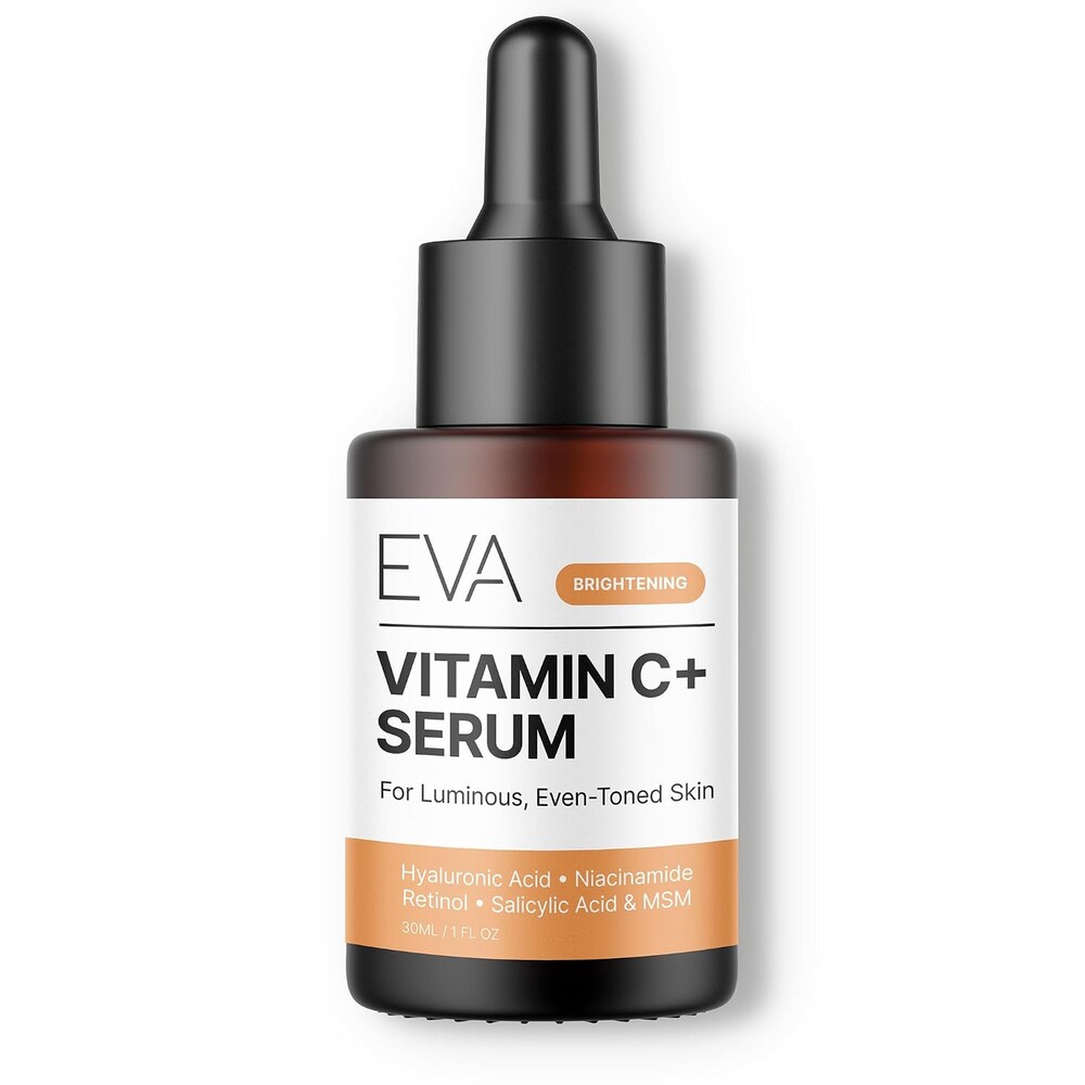 Eva Naturals Vitamin C Serum for Face – Anti Aging Dark Spot Remover & Corrector with Retinol, Hyaluronic Acid, Niacinamide & Salicylic Acid – Brightening, 1 fl oz