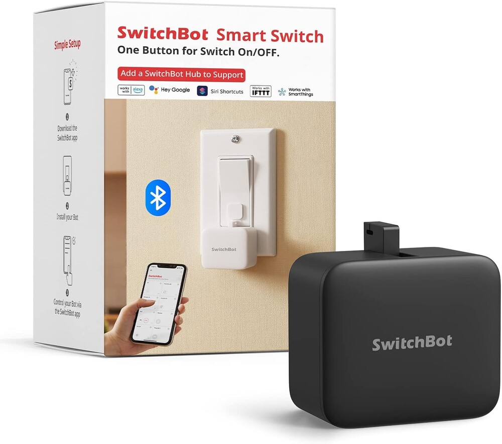SwitchBot, smart switch button with timer app controlled wifi switch DIY tools (with a Hub compatible with Alexa, Google Home, IFTTT)