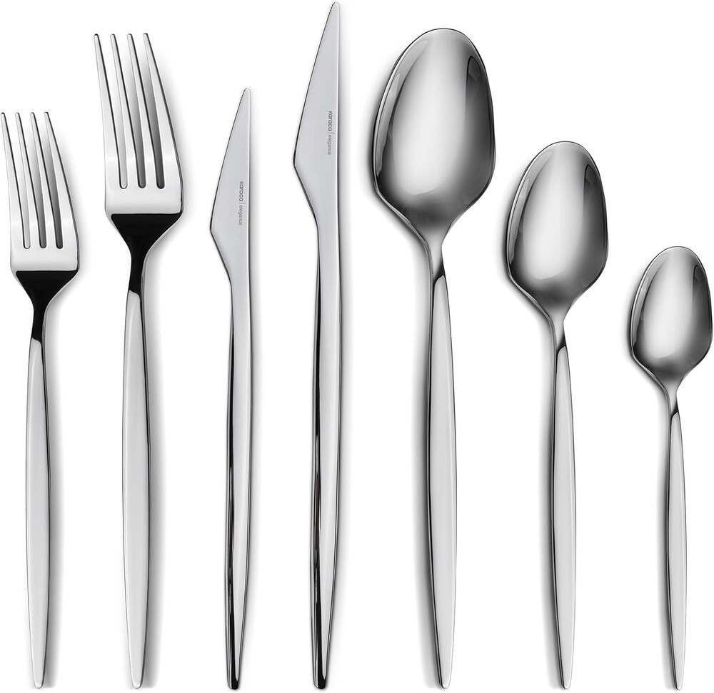 Karaca Thor 84-Piece Table Silverware Cutlery Set with Box, Stainless Steel in Elegant Box, Stylish and Durable Cutlery for Demanding Table Culture