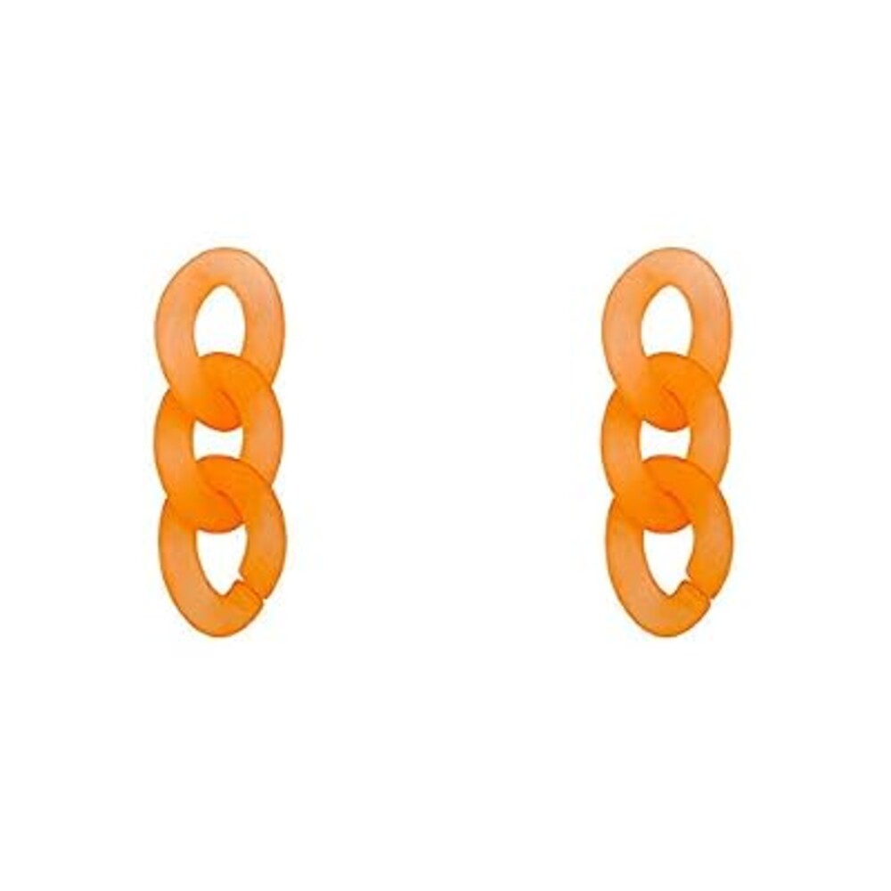 Red Pink Orange Yellow Dangle Earrings Acrylic Long Chain Drop Earrings for Women Her (Light Orange)