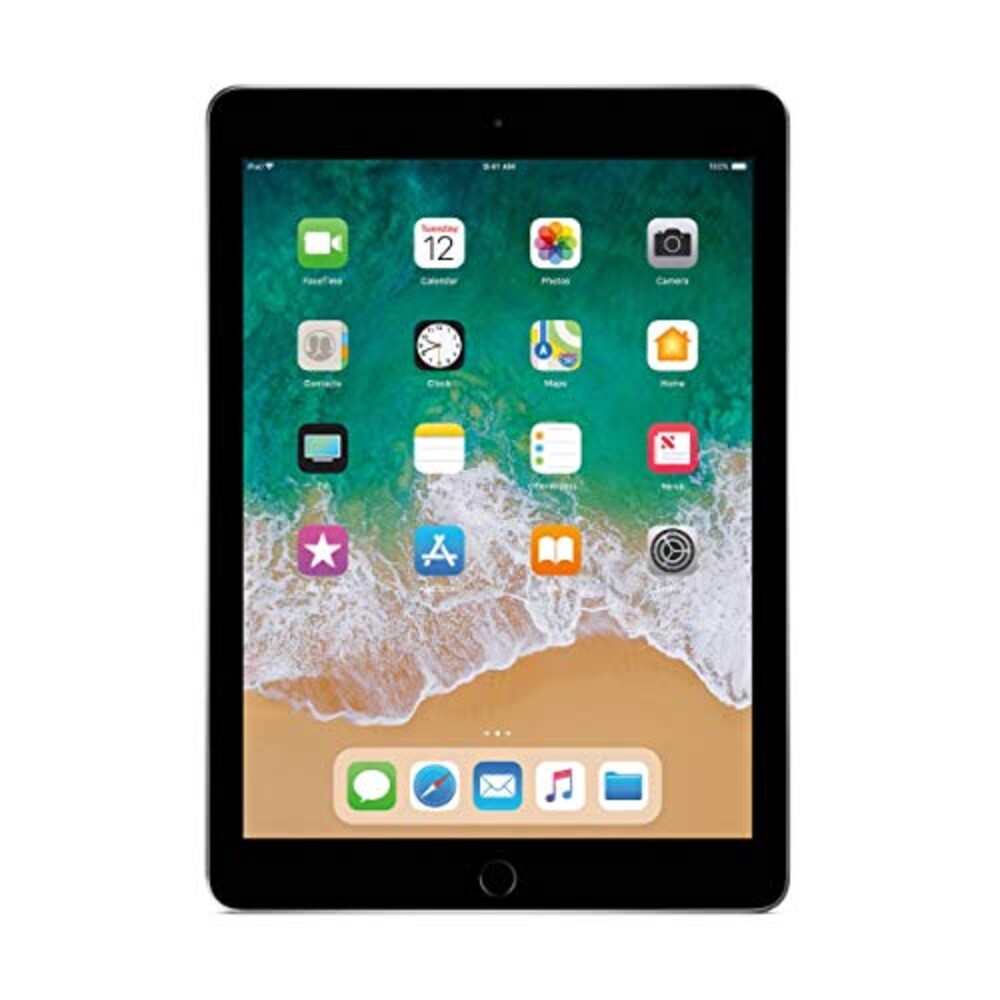 Apple iPad with WiFi, 128GB, Space Gray (2018 Model) (Renewed)