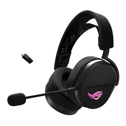 ASUS ROG Pelta Wireless Gaming Headset with Detachable Mic – Tri-Mode (BT, 2.4GHz, USB-C) 50mm Titanium-Plated Drivers, 70Hr Battery, Ergonomic, Lightweight, for PC, PS5, PS4, Switch, Mobile - Black