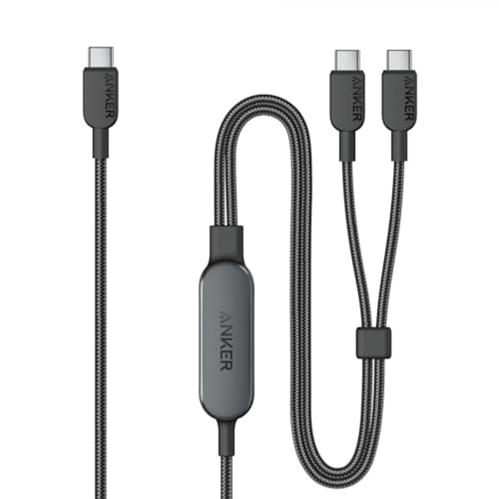 Anker Cable,4FT 2-in-1 USB C to USB C Cable 140W Max,Fast Charging for iPhone 17/17 Pro Max/16 Series,MacBook Air/Pro,and More(Braided,Black)