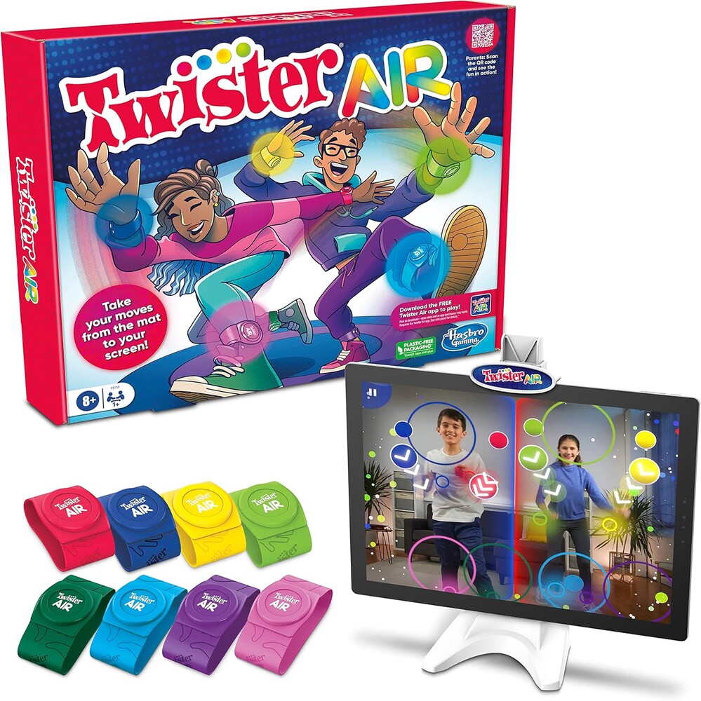Twister Air Game | AR App Play Game with Wrist and Ankle Bands | Links to Smart Devices | Active Party Games for Kids and Adults | Ages 8+ | For 1+ Players