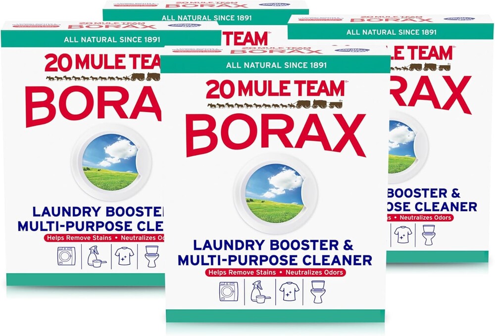 20 MULE TEAM Borax Powder, 65 Ounce, 4 Count, All Natural Laundry Booster & Multi-Purpose Household Cleaner for Kitchen and Bathroom, Stain & Odor Fighter, Helps Deodorize & Freshen