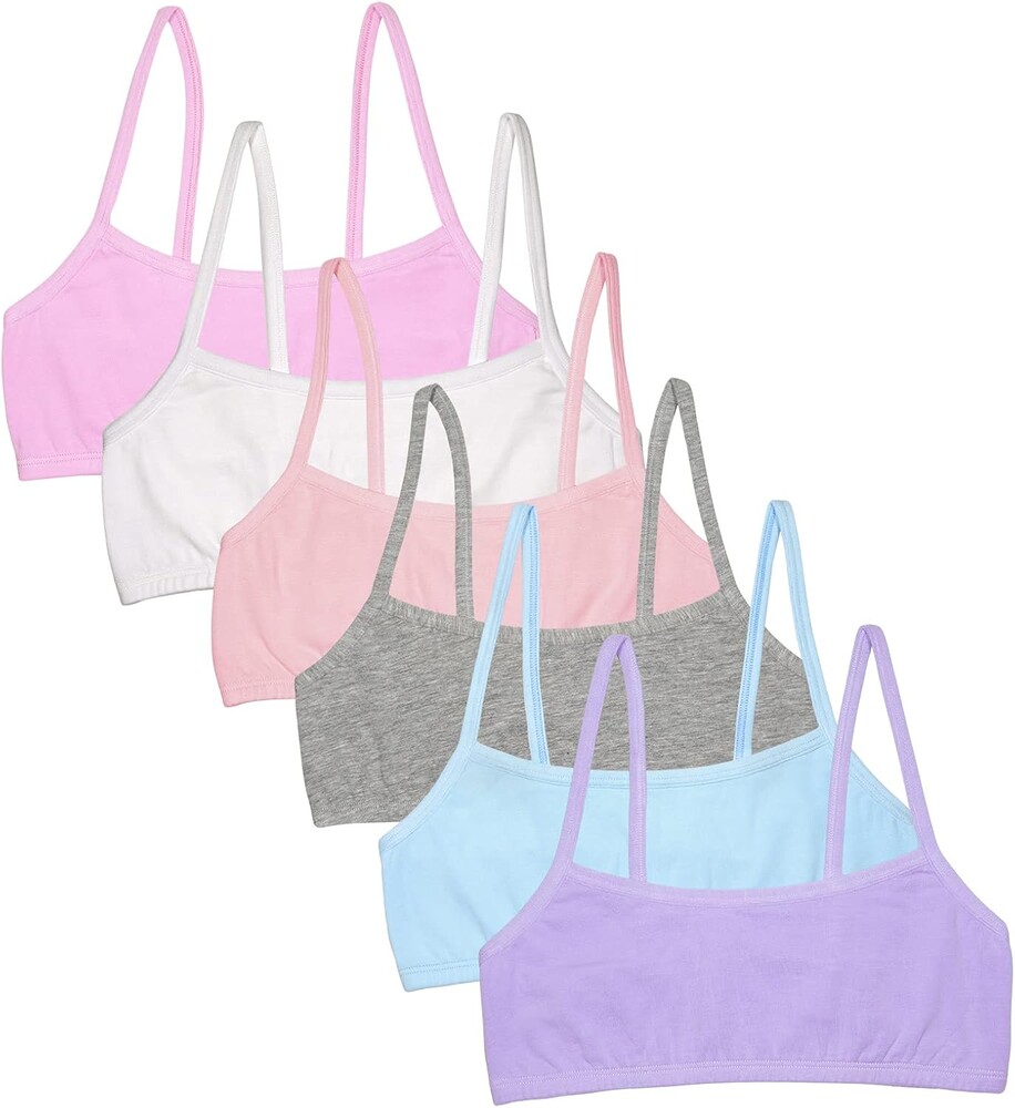 Fruit of the Loom Girls' Cotton Spaghetti Strap Sport Bra