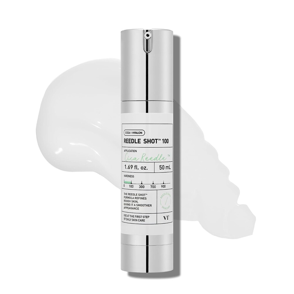 VT COSMETICS CICA Reedle Shot 100, Spicule Microneedling Serum for Pore Care & Exfoliation, Exosome, Centella Asiatica for Glass Skin, Skin Texture, Korean Liquid Skin Booster (1.69 Fl Oz / 50ml)