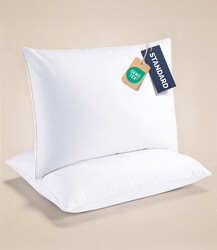 CGK Linens Ultra Thin Flat Pillows for Sleeping - Standard Size Pillows Set of 2 - Soft Down Alternative Bed Pillows for Back and Stomach Sleepers - Low Density, Low Loft Support - 20" x 26" - White