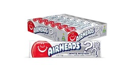 Airheads Full-Size Candy Bars, Taffy Candy Pack, Individually Wrapped Bulk Candy, White Mystery Flavor Artificially Flavored, 36 Count Box