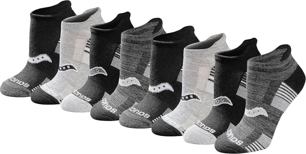Saucony Women's RunDry Performance Heel Tab Athletic Socks, Available in S-L (8, 16, 24 Pairs)
