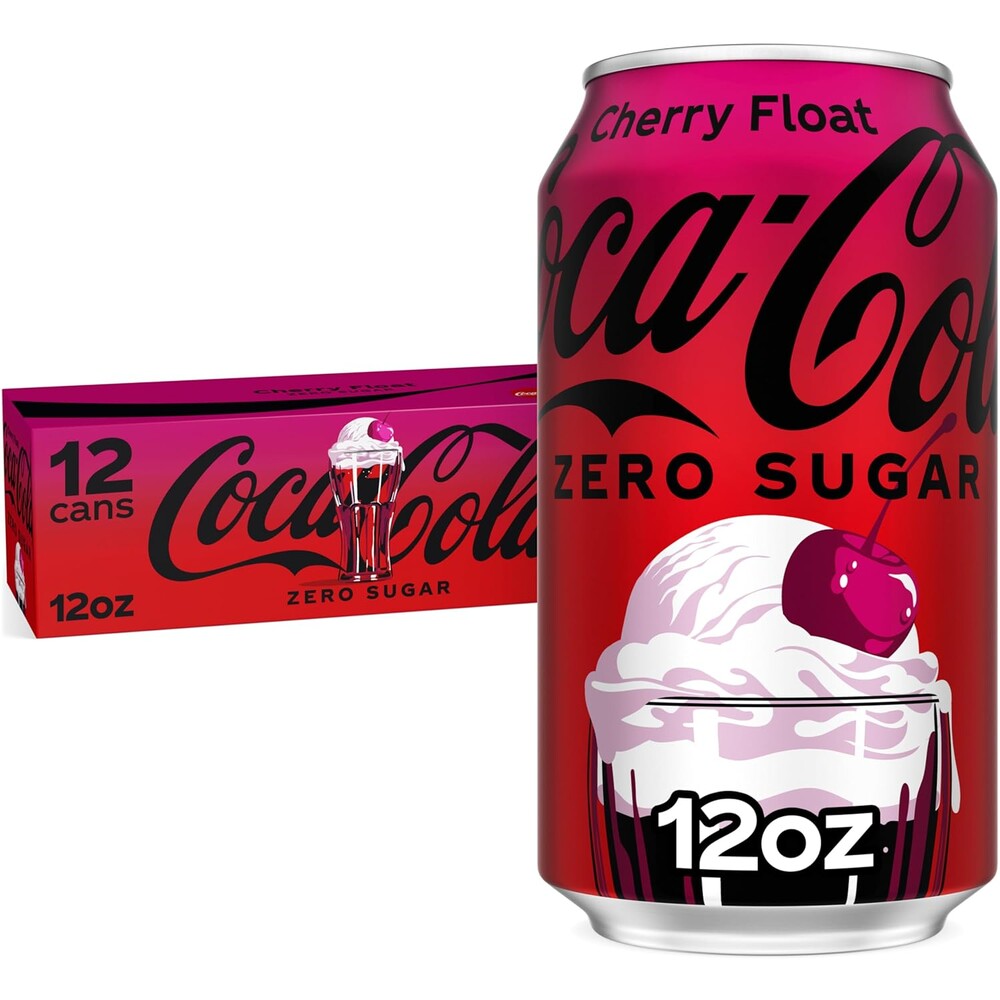Coca-Cola Zero Sugar Cherry Float Soda Soft Drink Cans, 12 fl oz, 12 Pack