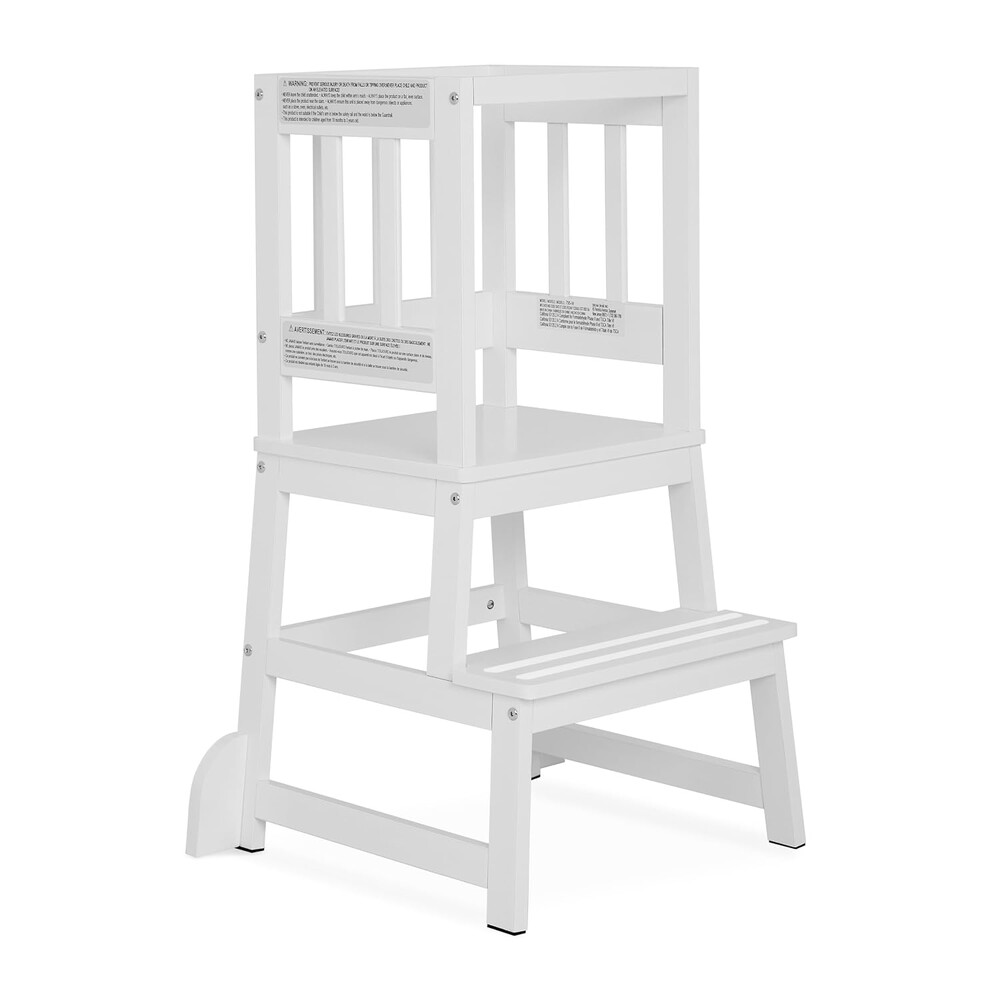 Dream On Me 2-in-1 Funtastic Toddler Tower & Kitchen Step Stool, White